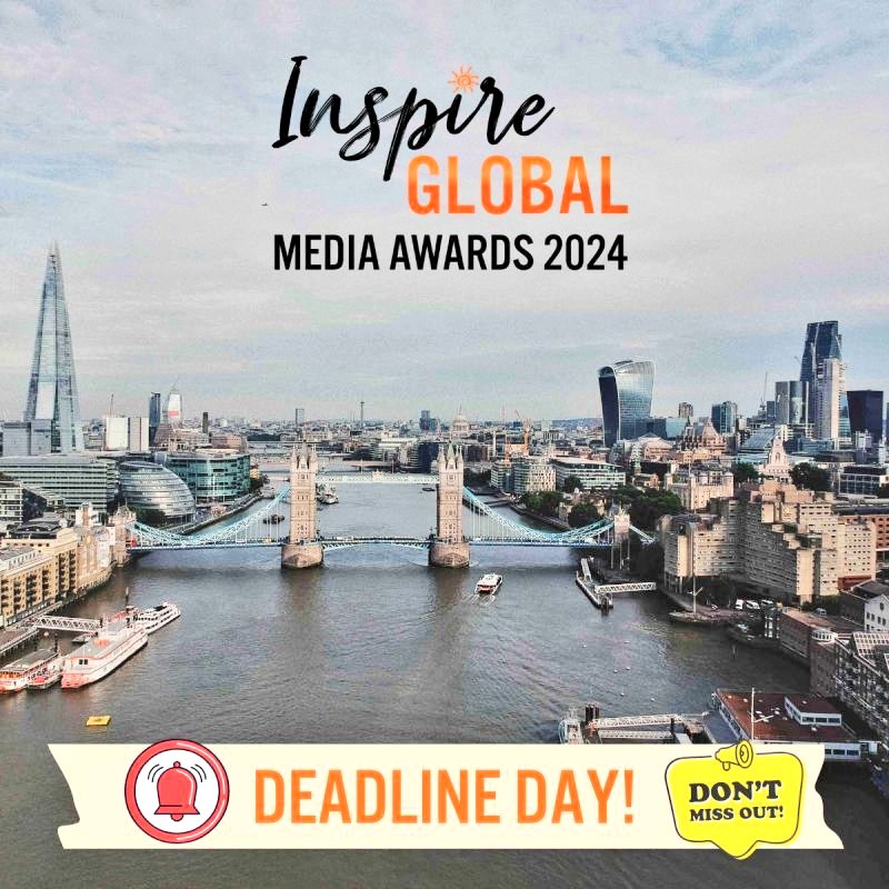 ⏰🥁DEADLINE DAY❗

Today Wednesday 31st January 2024 is the last day to enter submissions for the 2024 Inspire Global Media Awards or #IGMAs
Enter 👉 event.inspireglobal.travel
The awards ceremony in London on 16 April 2024  will celebrate positive impact storytelling.
#travwriters
