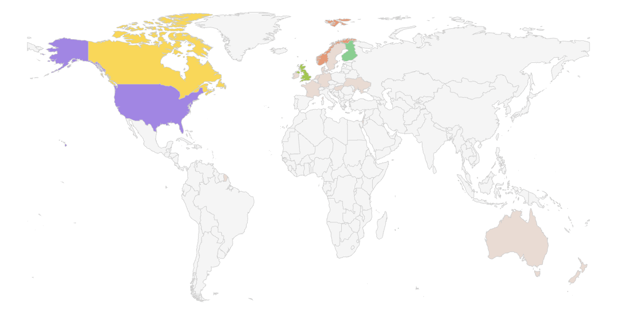 TheNLabyrinth's tweet image. These are all the locations where people have listened to the #SaveOFMD episode so far. With Finland and the UK coming in top and the USA 3rd. 
There is no point to this - other than its super cool.