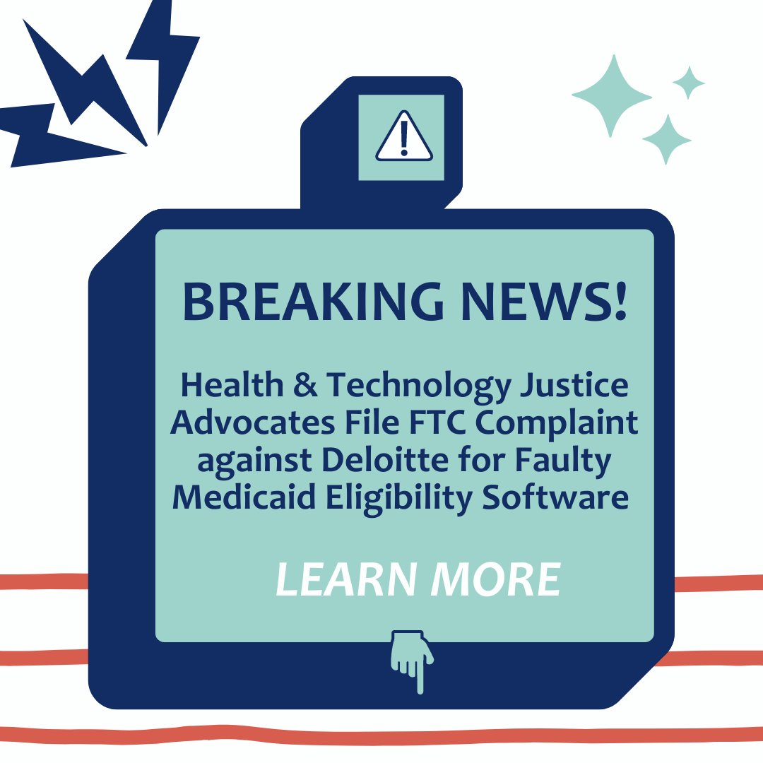 Breaking News in tech justice! @nhelp_org @TeamUpturn and @EPICprivacy are fighting to protect #Medicaid access in Texas. Learn more about the complaint we just filed with @FTC against Deloitte’s Eligibility Software 👉healthlaw.org/news/health-an…