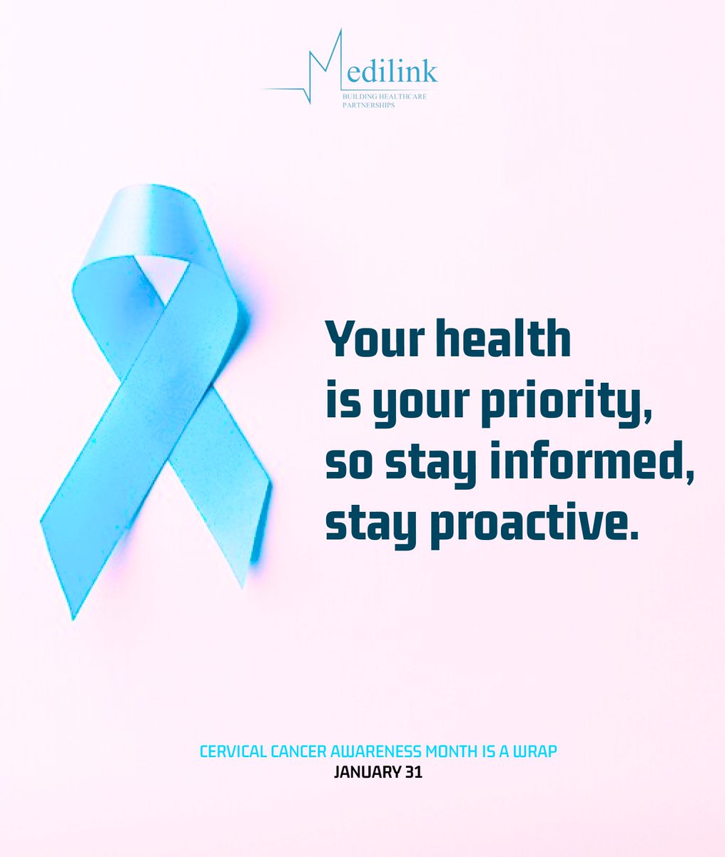 MedilinkN's tweet photo. As Cervical Cancer Awareness Week draws to a close, remember that your health matters every day. Stay vigilant about regular check-ups, prioritize your well-being, and encourage others to do the same. Awareness shouldn't end with the week - make it a lifelong commitment. https://t.co/bktpJI4XG1