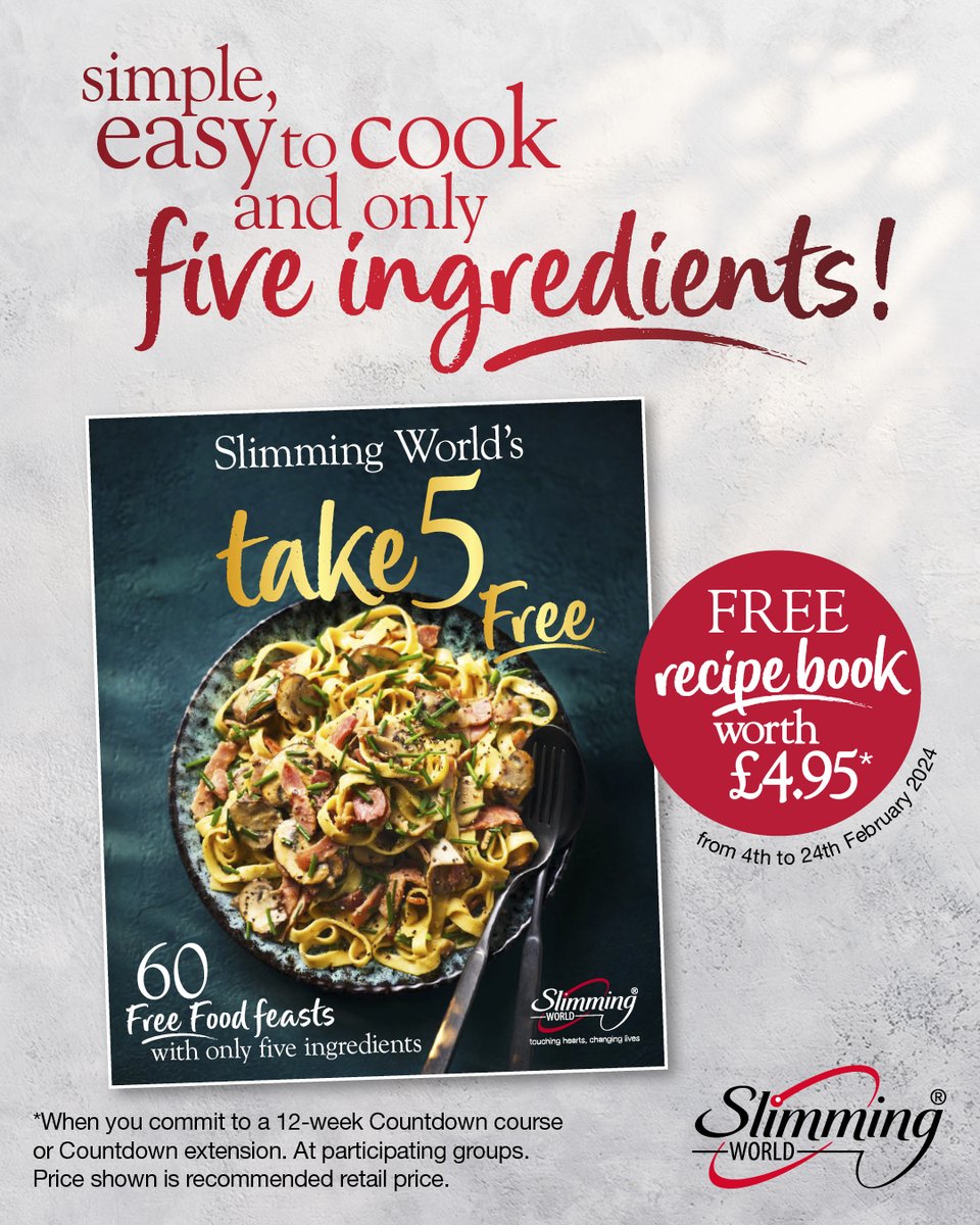 SWslim_chris's tweet photo. Take 5 is back baby 🎉! And to celebrate our Free Food Festival, you’ll get a copy for free when you commit to 12 weeks of slimming support in my Alfreton group. DM me for more details. https://t.co/7ve39Pztw9