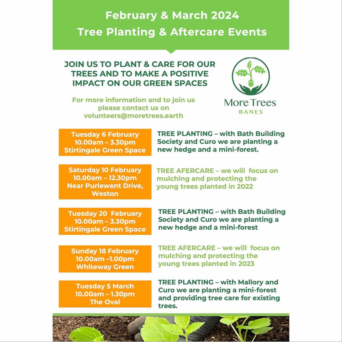 Come & join us! 👇🌿🌳💚 ✉️ volunteers@moretrees.earth