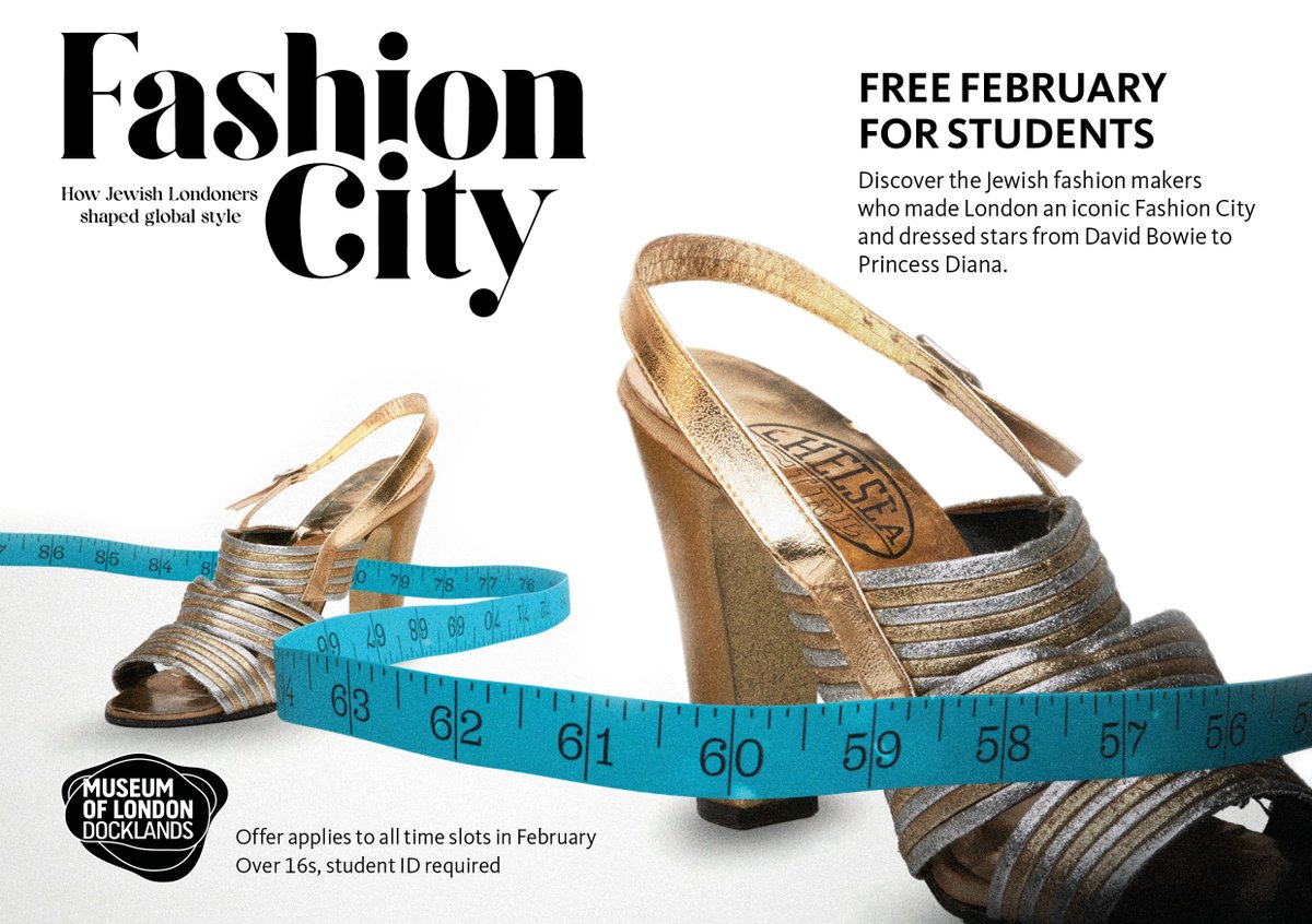 Fashion City is FREE to students this February! The exhibition will appeal to students studying fashion, history, geography and so much more. It tells powerful stories of migration, industry and design. Please circulate this info and share with the students in your life!