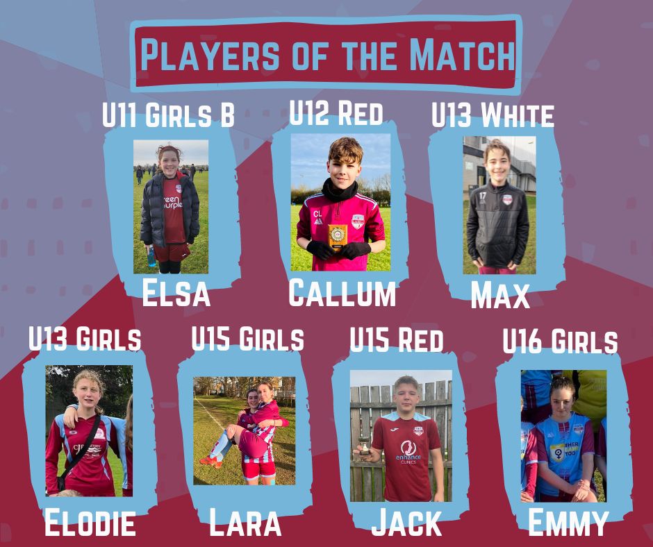 🤩 PLAYERS OF THE MATCH

⚽️ Congratulations to all of our sides competing over last weekend.  

👇 A massive well done to all of our Players of the Match.
