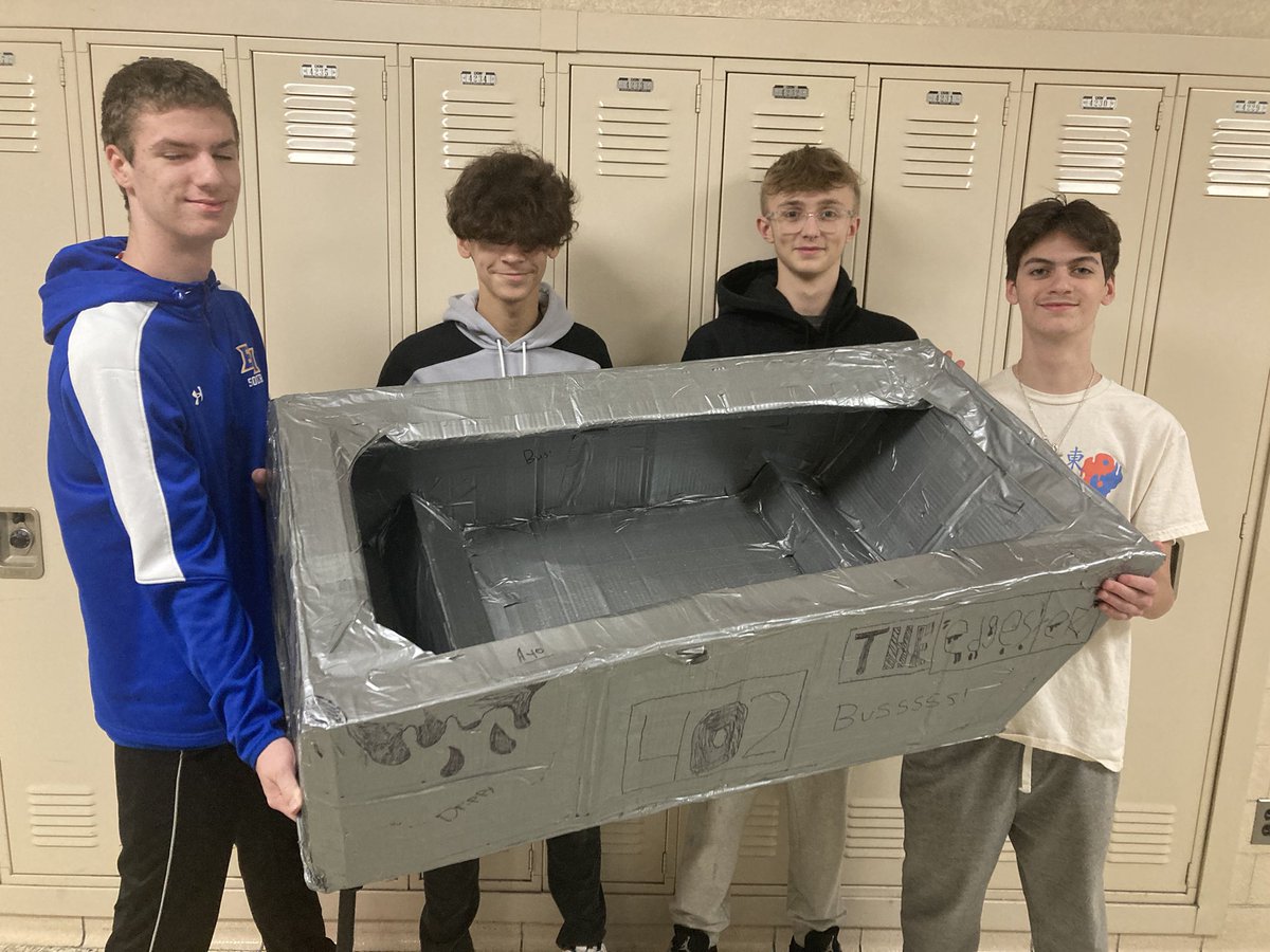Shawnatron7's tweet photo. IED 4th Period Cardboard Boat Race Champions #undisputed https://t.co/oIexf2yOMe