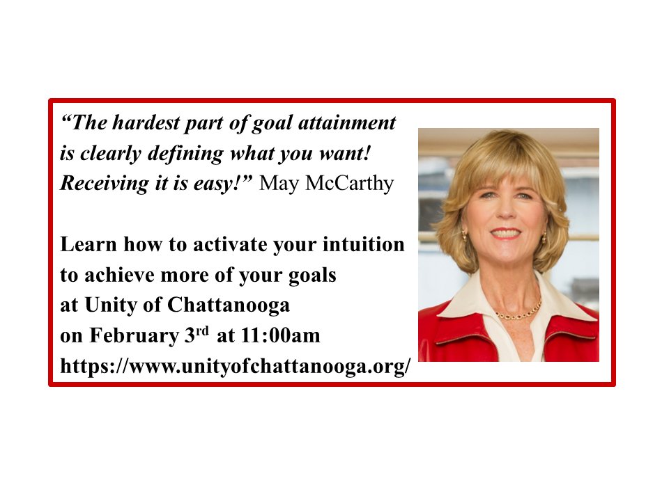 Would you like 2024 to be the year for you to realize more happiness, well-being and financial freedom? Join me in Chattanooga, TN on February 3rd at 11am to learn a simple daily practice to enable your intuition to help you. You deserve to have 2024 be your best year yet!