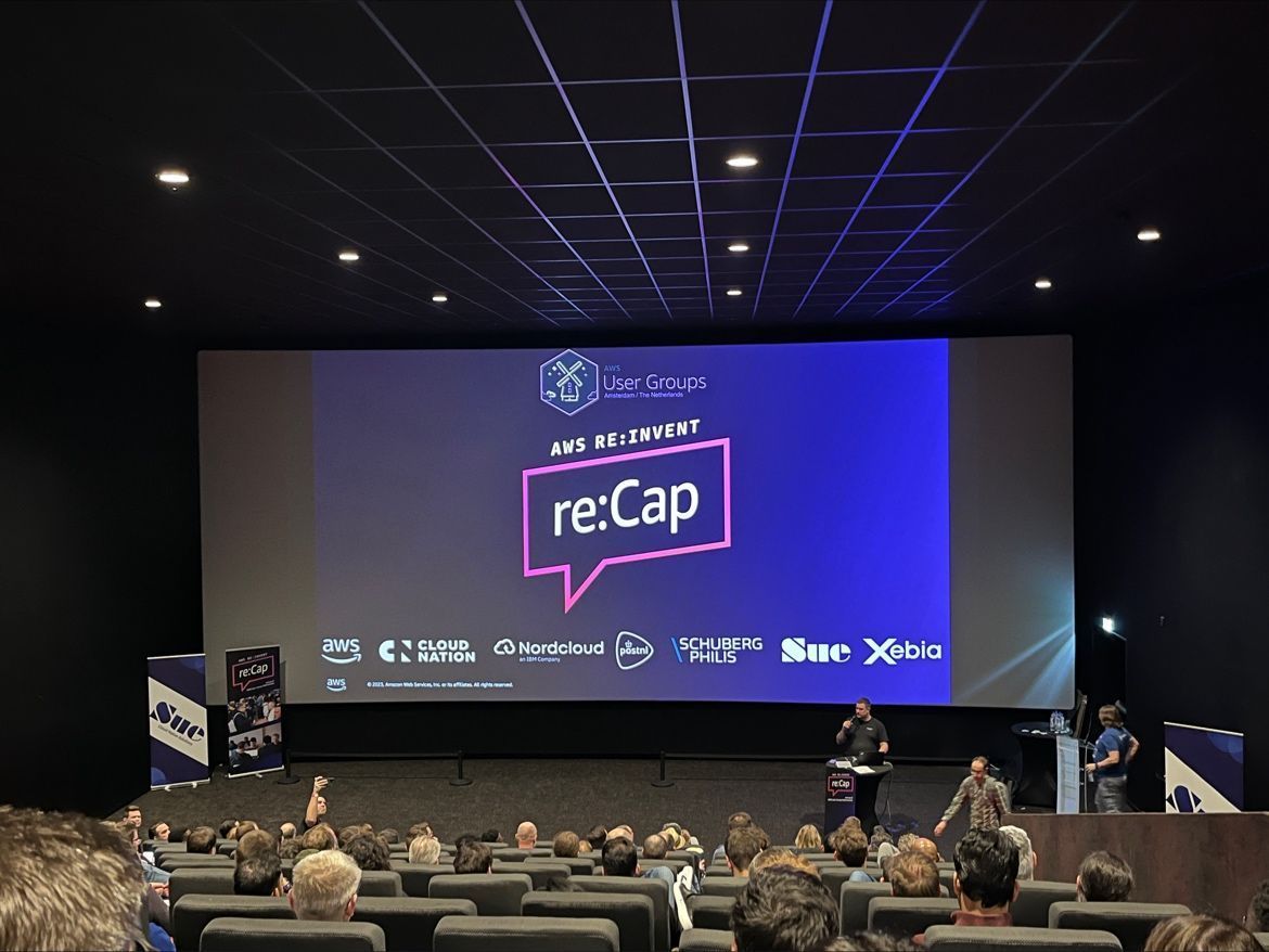 Great time at <a href="/awsugnl/">AWSug.nl</a> re:Cap yesterday. We got new an overview of AWS features, great tips and tricks (also to save costs!) and meeting new and old friends, with a cinema screen experience. Well organised with nice food, drinks, and an afterparty. Thanks to everyone!