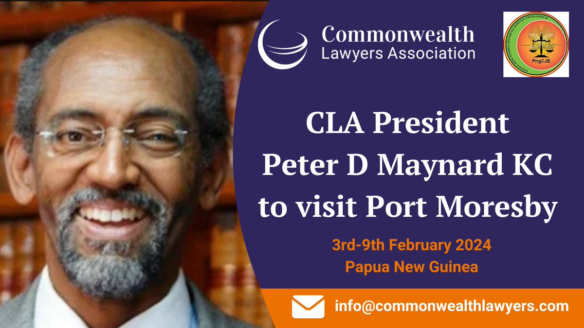 In a historic first for the Commonwealth Lawyers Association, CLA President Peter D. Maynard KC, PhD, FCIArb will attend the opening of the legal year in Port Moresby, with an invitation to speak from The Honourable Chief Justice of PNG, Sir Gibuma Gibbs Salika, GCL KBE CSM OBE