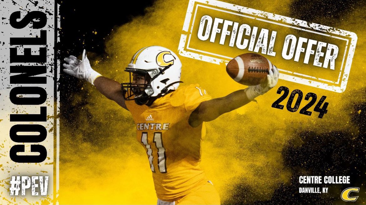 Thankful to have received an official offer from <a href="/CentreFootball/">Centre College Football</a>