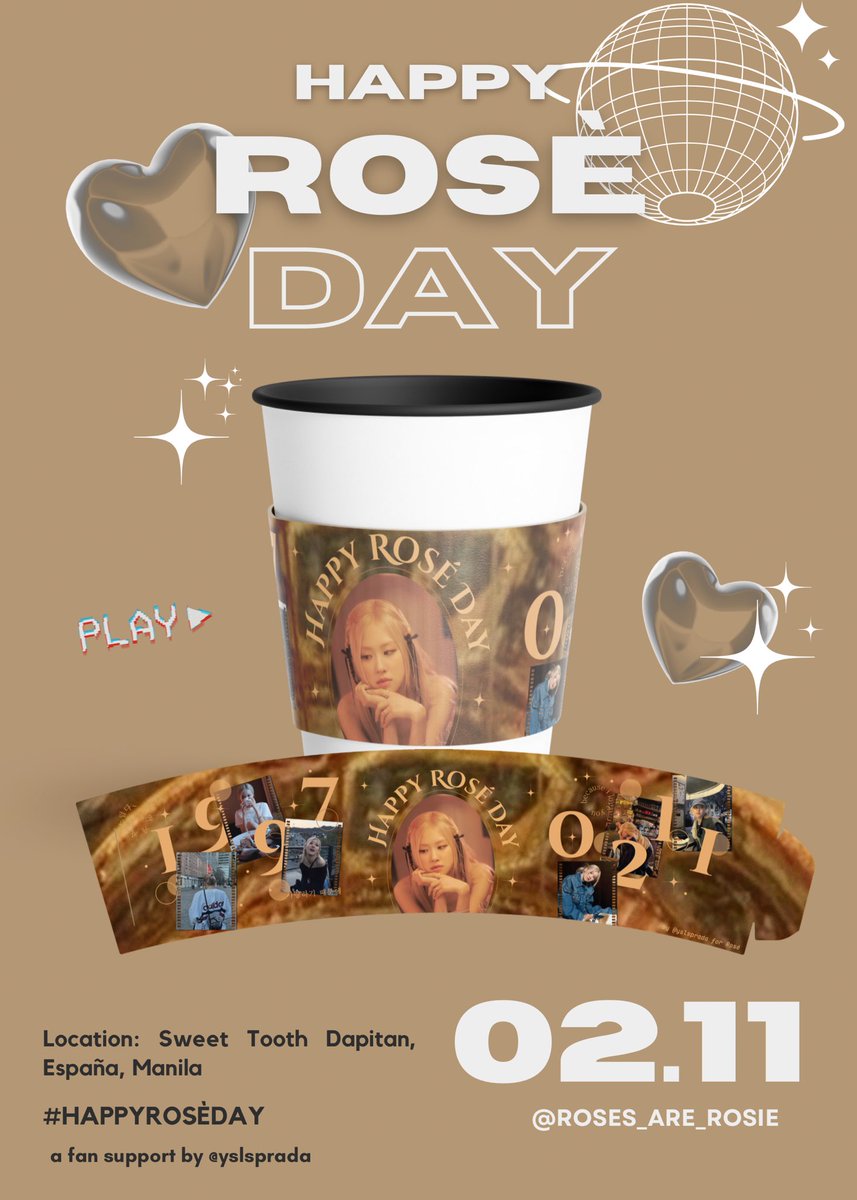 97leclercs's tweet photo. HAPPY ROSÈ DAY 💕
a fan support for #ROSÈ / #로제  in Manila. 

Location: Sweet Tooth España
Date: February, 11, 2024

Instruction: Must buy any drink or food to the store &amp; tell them that you’ll get the sleeve. 

#HappyRosèDay https://t.co/DlpSoOqqPV
