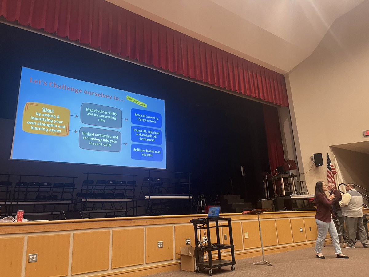 Challenging ourselves to think deeply about our learning styles and the learning styles of our students in our second session this morning- modeling vulnerability & using tools/strategies for all! @SKustka