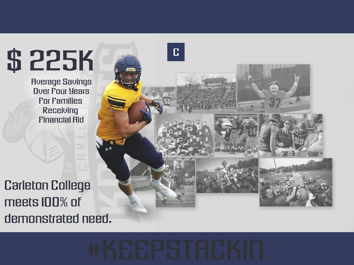 Carleton College is committed to making sure that students from all socioeconomic backgrounds have access to a world-class education! #40YearInvestment #KeepStackin