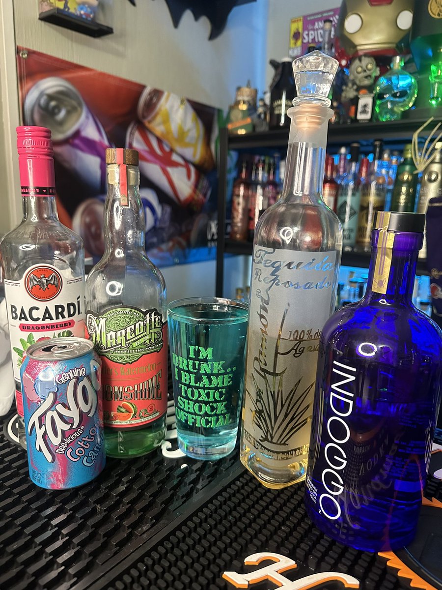 Feast your eyes on the Juggalo Island. WHOOP WHOOP! #juggalo #faygo #cottoncandy #juggaloisland #tequila #rum #moonshine #gin #indoggo