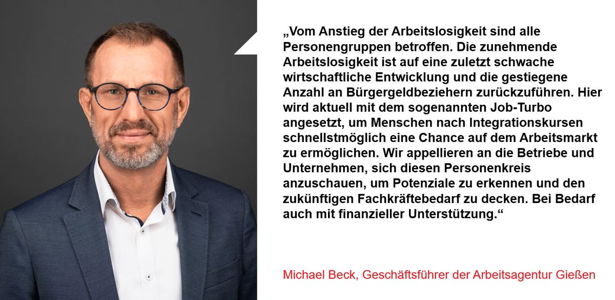 Kommentar vom Geschäftsführer Operativ der #Arbeitsagentur Gießen zur aktuellen Lage auf dem regionalen #Arbeitsmarkt. #Gießen #Vogelsberg #Wetterau #Mittelhessen