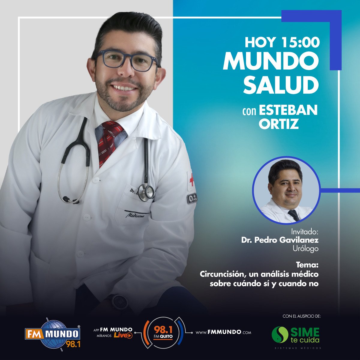 fmmundo's tweet photo. Circuncisión 😱 ¿Cuándo si y cuando no? Te lo contamos hoy en #MundoSalud junto al doctor @EstebanOrtizMD https://t.co/DwcOJNvmEK
