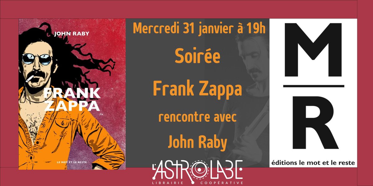 Ce soir, à L'Astrolabe, c'est rencontre avec John Raby, pour une exceptionnelle soirée Frank Zappa ! Venez !