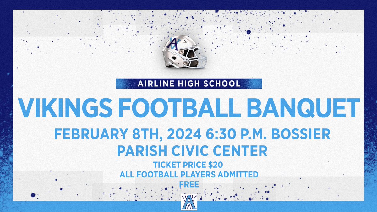 Please join us as we recognize the 2023 Vikings for all of their contributions to the Airline High School football program #thevikingway