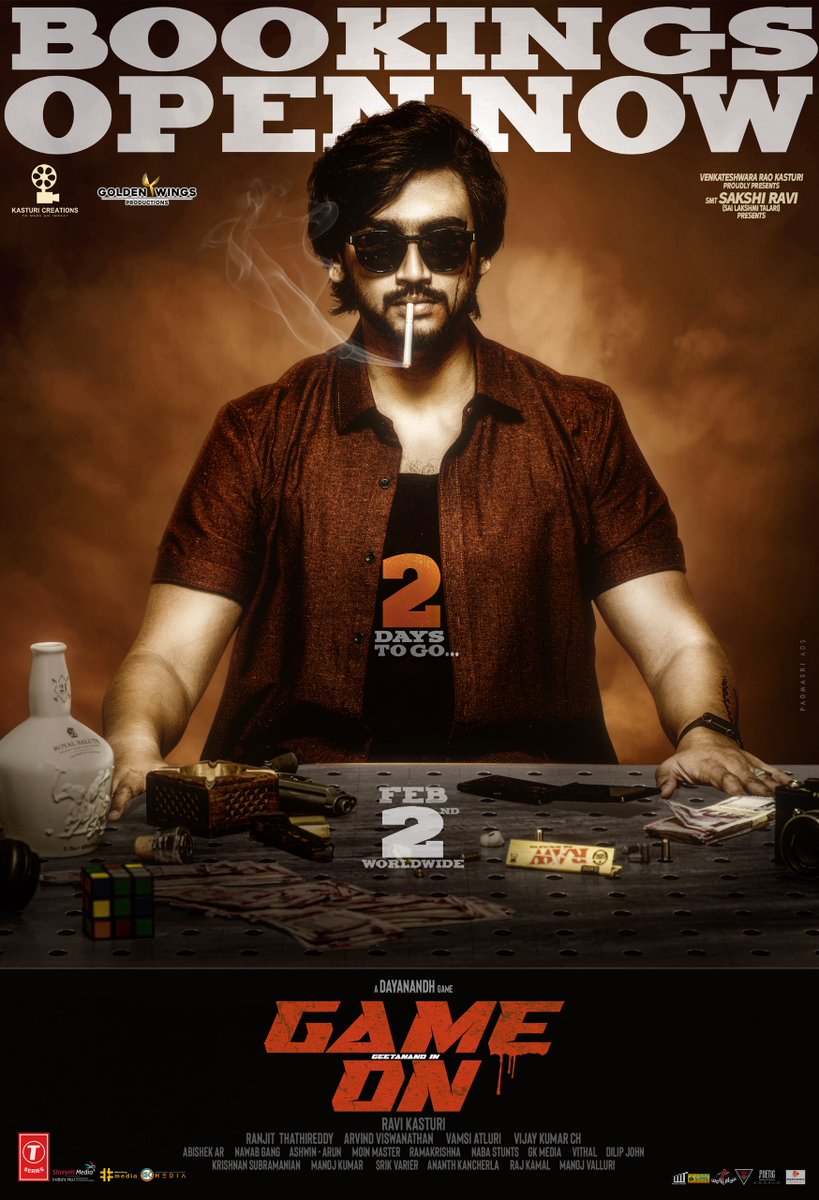 ananth_designer's tweet photo. 2 Days to Go.....
Bookings Open Now!
#GameOnTrailer #GameOnFromFEB2nd
@geetanand79
@NehaSolanki_
@dayanandh369
@ravikasturi10
@KasturiCreatns
Publicity Designs:
@Ananthkancherla
@ananth_designer https://t.co/UFPTEqnvdV
