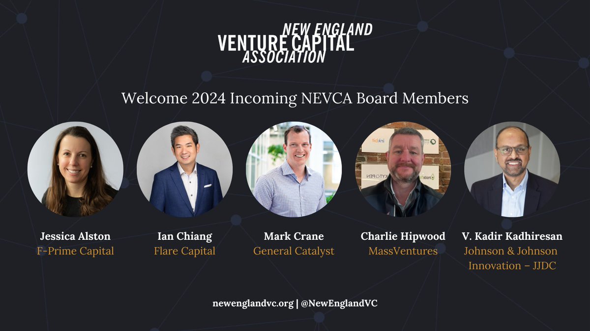 Such exciting news for the #NEVCA: 5 new board directors have been appointed, @lilylyman has assumed the role of Vice Chair, and Deb Palestrant the role of Treasurer! Read about the board developments & welcome in Jessica, Ian, Mark, Charlie, and Kadir: bit.ly/nevcaboard24