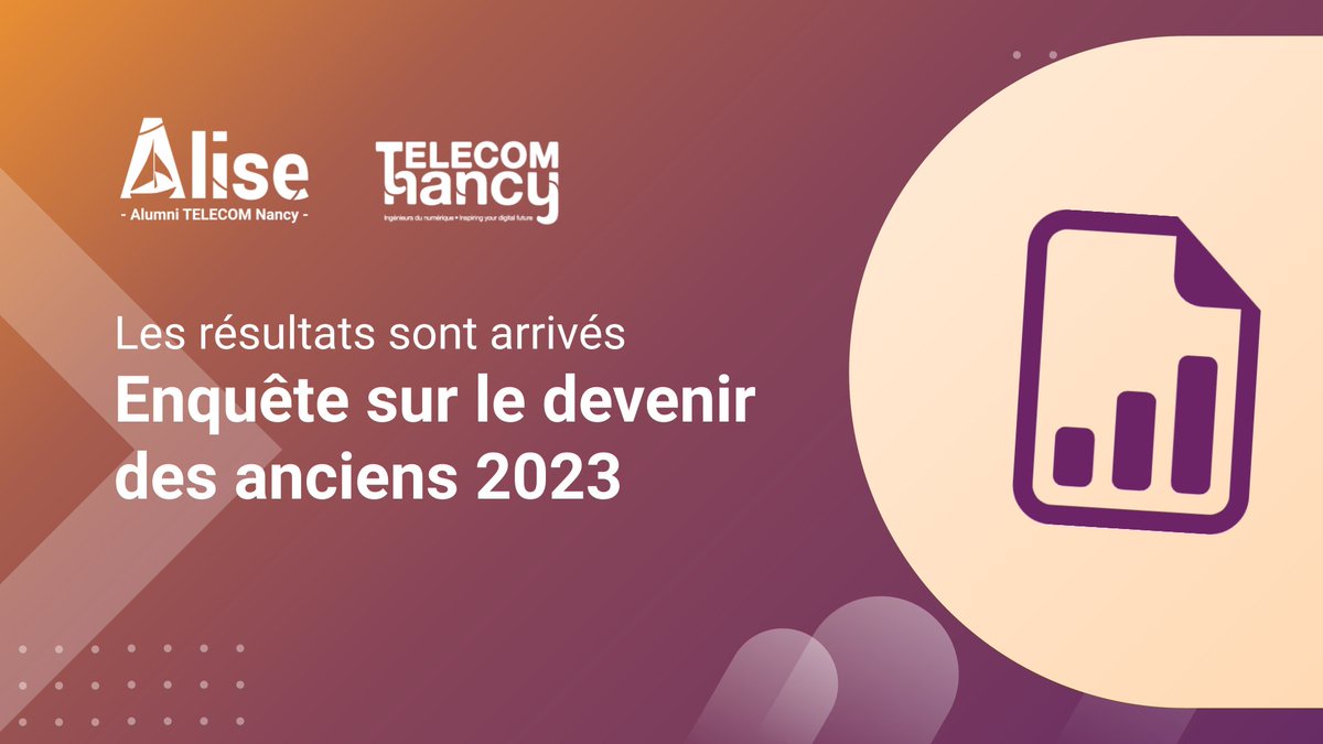 Alise_TN's tweet photo. Nous avons sondé les alumni de TELECOM Nancy afin d’avoir une vue d’ensemble en statistiques de la situation des diplômés de l’école.

Les résultats de cette enquête sont disponibles ici : https://t.co/Le3FQ2JvYp https://t.co/cgWodIQovj