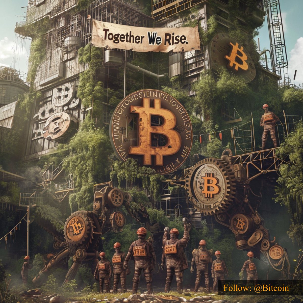 #Bitcoin   : Together We  Rise. #RiseWithBitcoin