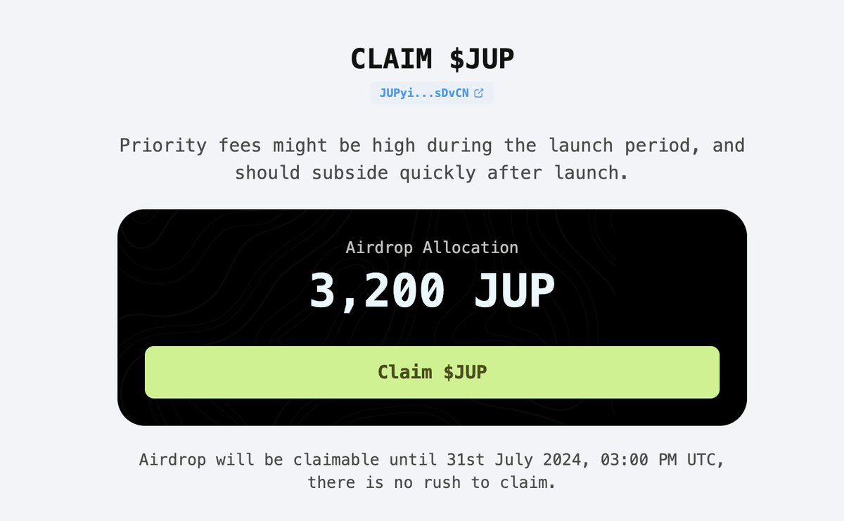 jpgxfm's tweet photo. 🚨 Le CLAIM de $JUP est ENFIN LIVE 🚨

Rendez-vous sur le lien officiel ➡️ https://t.co/UelrjKkjGM

Et faites attention aux nombreux scams sur X ! ⚠️