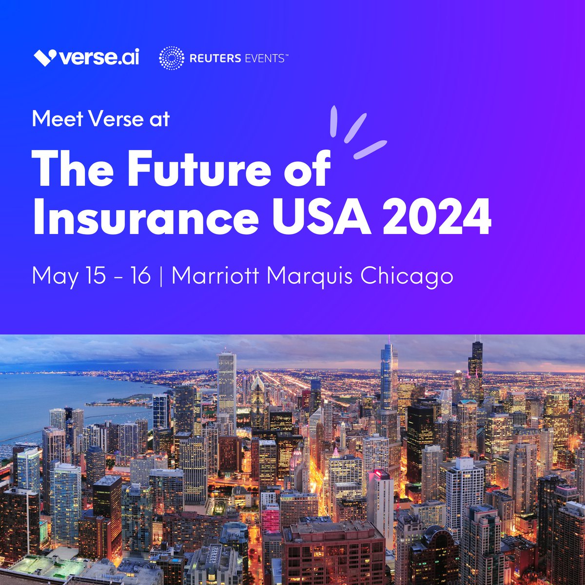 We're thrilled to announce that the Verse team is heading to The Future of Insurance in Chicago this spring — we look forward to meeting many of you there! 

#FOIUSA