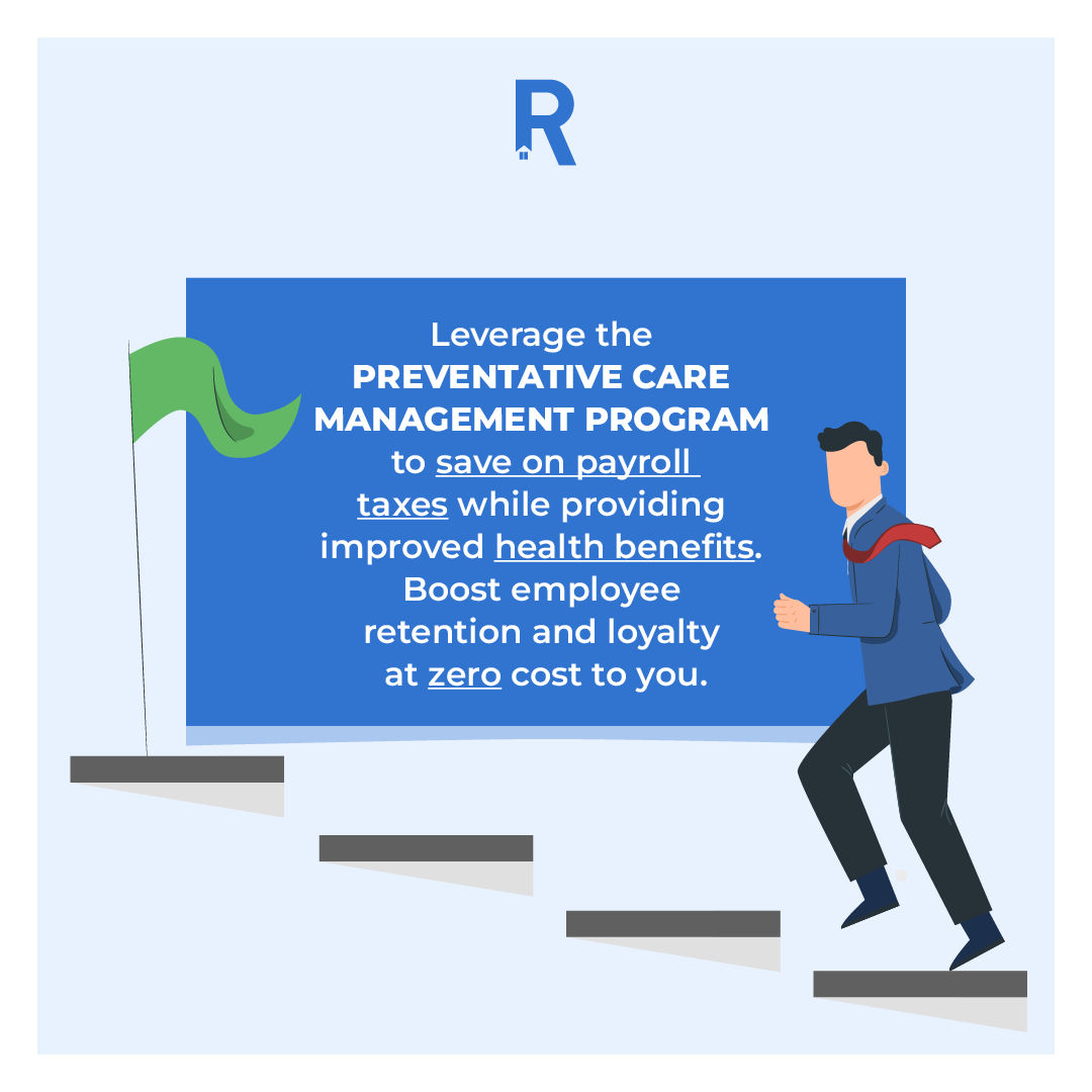 reilcapital's tweet photo. Tap into the Preventative Care Management Program, saving on payroll taxes while upgrading health benefits. Zero cost, maximum impact.
https://t.co/lfDM2KGC8a
#pcmp
#preventativehealthcare
#taxsaving https://t.co/bBjDcO2bUM