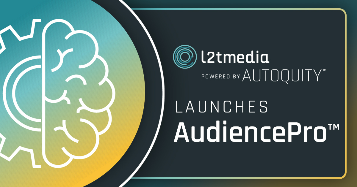 L2TMedia's tweet photo. L2TMedia, a leader in the digital marketing automotive industry, releases AudiencePro, a comprehensive Customer Data Platform designed for precise audience targeting across media channels. AudiencePro is an expansion of their AutoQuity data and performance platform. https://t.co/SZsCOoV3r3
