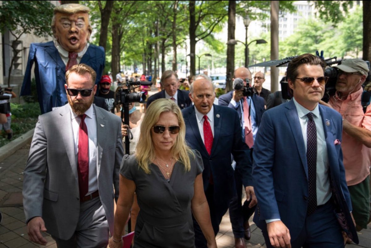 MadeInTheUSANJ's tweet image. MAGA Cult Republicans Marjorie Taylor Greene, Lauren Boebert, Jim Jordan, Matt Gaetz, Kevin McCarthy, etc all voted NO on funding security at our Southern border to sabotage Joe Bidens Administration for MAGA Cult Leader, Donald Trump.

Who else demands their immediate expulsion?