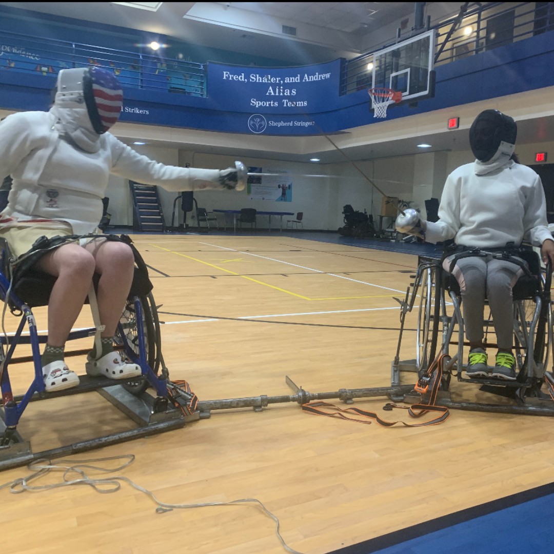 In order to expose Shepherd Center patients to various adaptive sports, Shepherd Swords athletes Ellen Geddes and Leslie Irby provided a fencing demonstration in our gym! #ShepherdDayInTheLife Learn more about all the sports we offer: bit.ly/4bcih5V