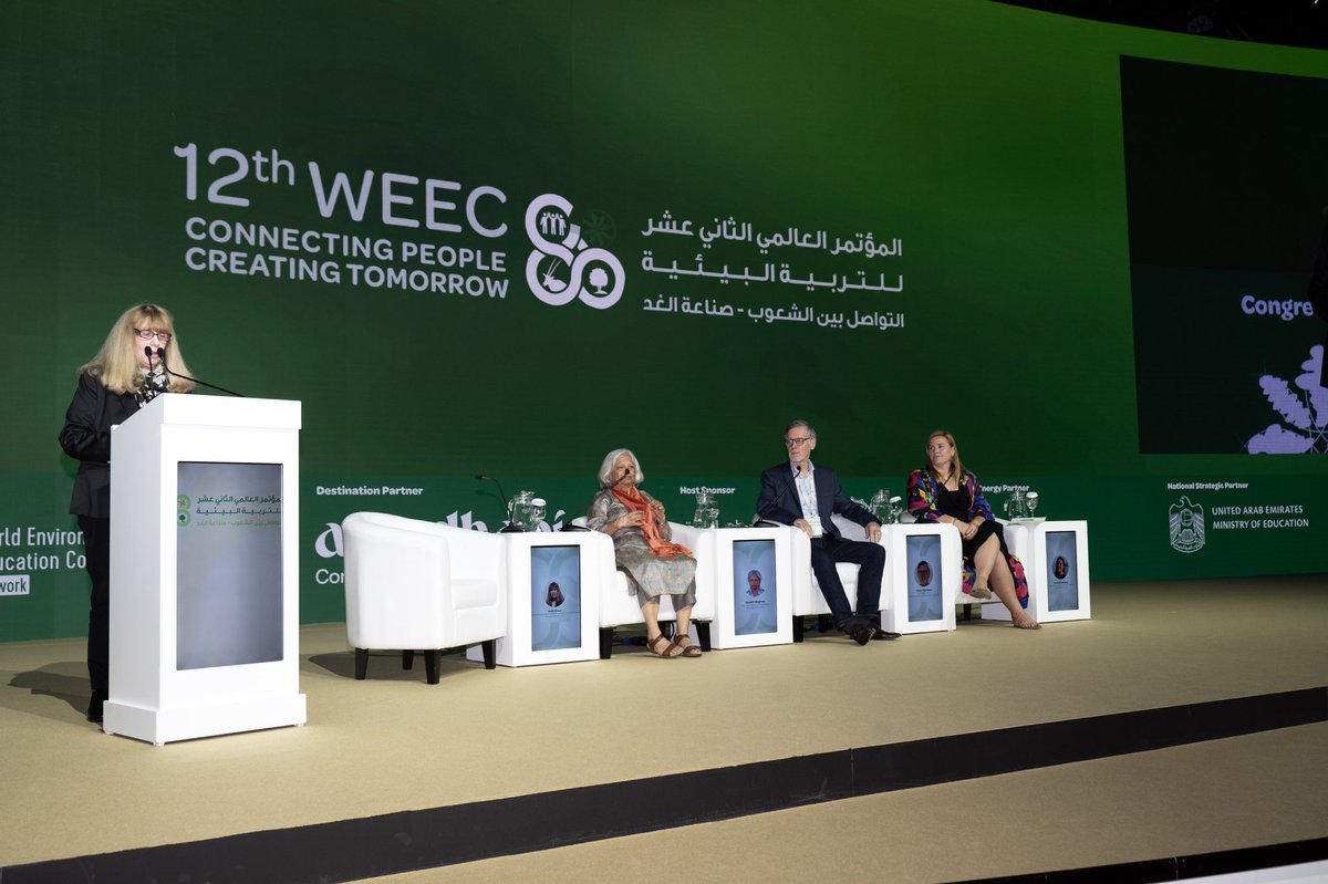 Plenary 7 at #WEEC2024: 'Outdoor &amp; Place-based Learning in the Decade of Ecosystem Restoration'. Excitinf insights from Dr. Peter Stanfield, Ginger Potter, Gayatri Raghwa &amp; Judy Braus moderating.