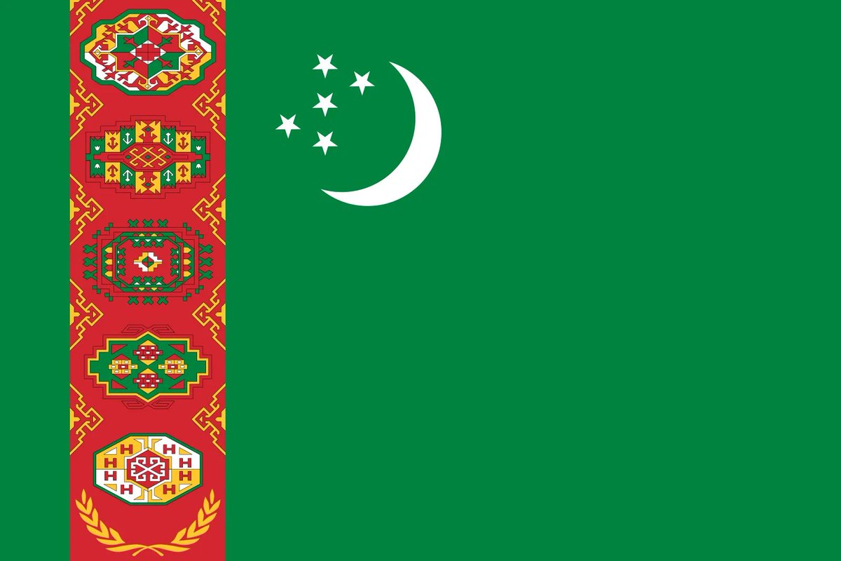 slimedrinker's tweet photo. @chillextremist I am once again having to remind people about Turkmenistan’s flag https://t.co/30wVMOT7yW