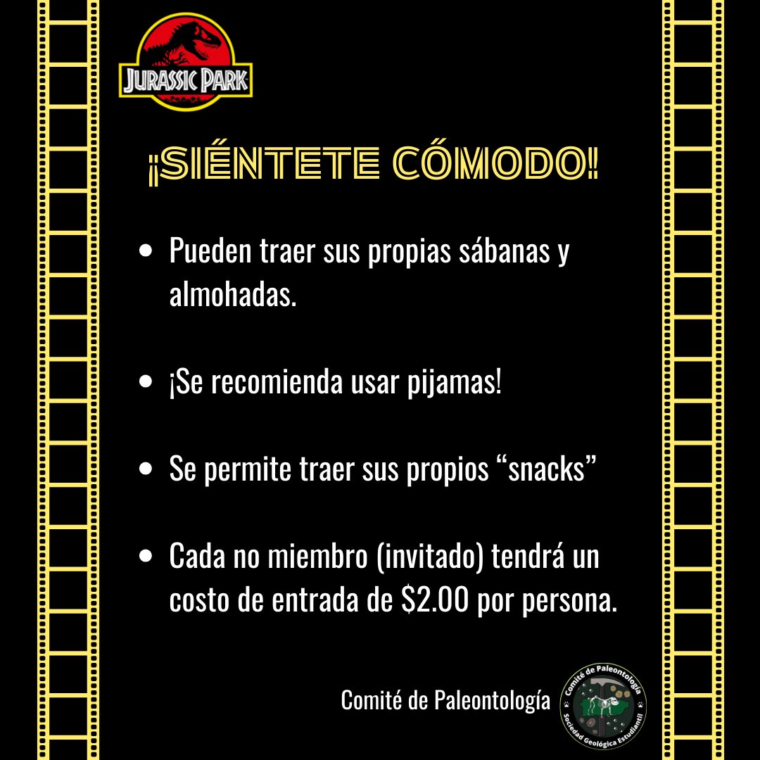 El Comité de Paleontología les invita a nuestro primer “movie night”. ¡No se lo pierdan! 🦖🎥#uprm