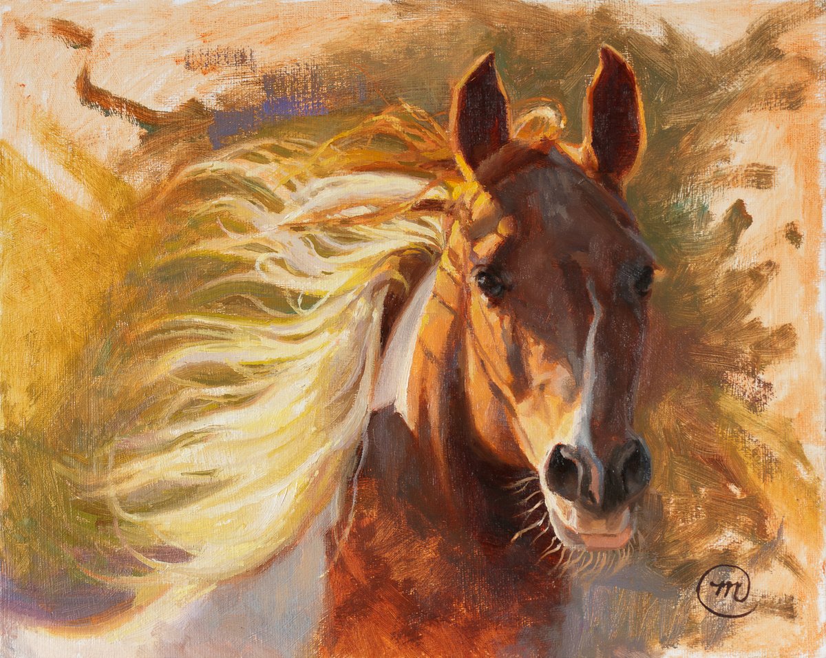 Woohoo, my oil painting of the horse for my pet commission portfolio is complete! 🐴 I'll take a better picture once it's varnished, but I couldn't wait to show it to you. I'm in love with the colors. Contact me for commissions!

#petportrait #horsepainting #art #artcommission