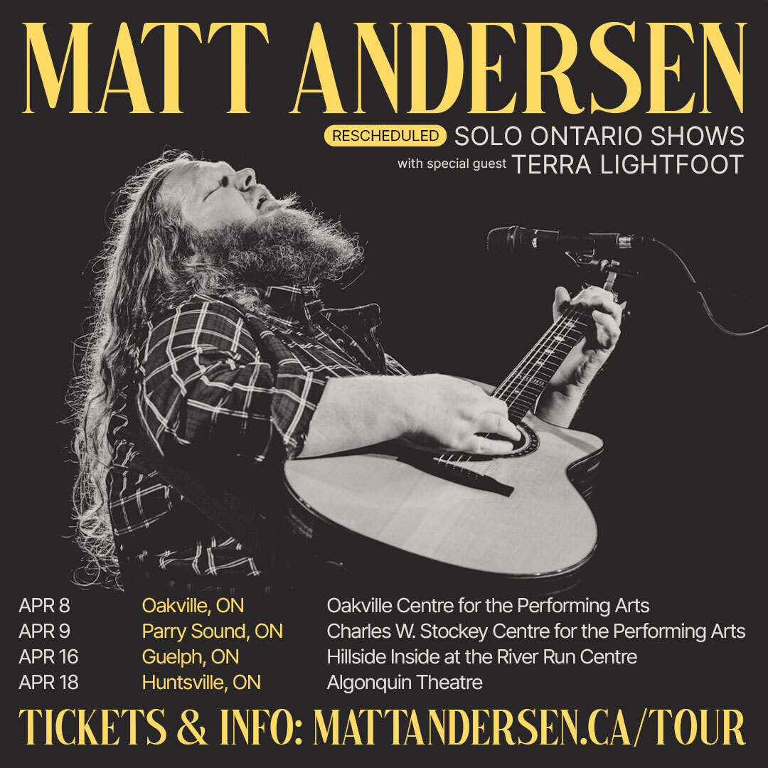 I'm gutted to say that we have to postpone some upcoming shows. I caught myself a cold, and it has completely taken my voice away. If you're cool to hang onto your tickets, I'll see you in April. Take care of yourselves until then. mattandersen.ca/tour