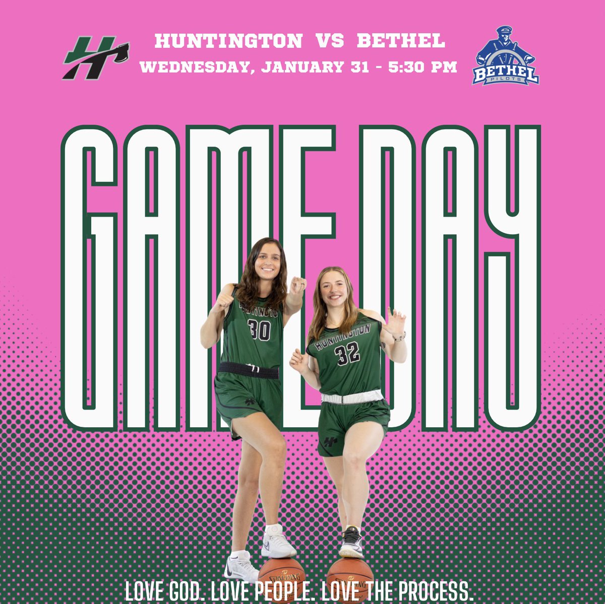 🩷IT’S GAME DAY!!🩷 
Today is our annual PINK OUT game! We will be hosting Bethel University at 5:30pm. All proceeds will be donated to the Kay Yow Cancer Fund. We hope to see you there!

📍Platt Arena, Huntington, Ind.

📺bit.ly/3vPmI6A
📊bit.ly/3vZIzIM