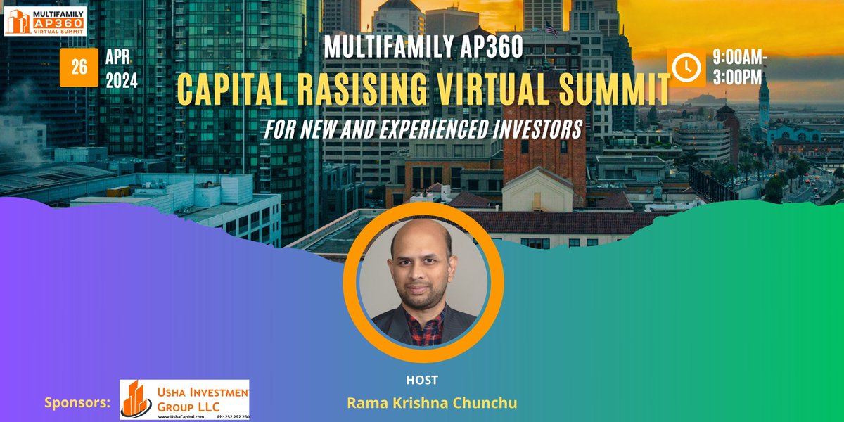 AP360Event's tweet image. 🌟 Are you ready to level up your capital-raising skills?

Whether you're a seasoned pro or just starting, this is the event you don't want to miss.

🚀 Register Here: multifamilyap360.mykajabi.com/offers/8BUi5nUm

#CapitalRaising #InvestingTips #VirtualEvent #InvestmentStrategies
