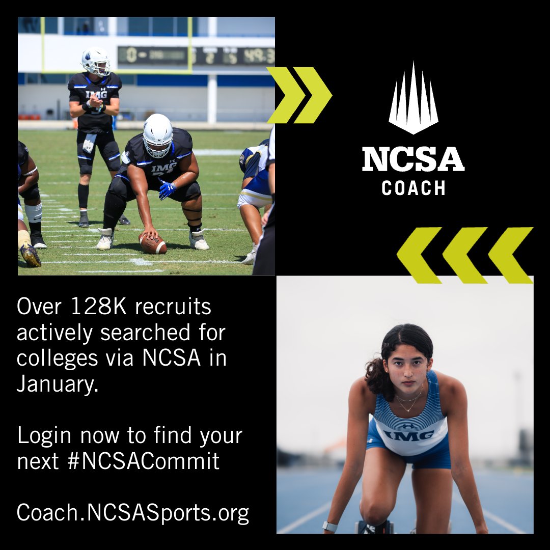 #CollegeCoaches - If you're still looking for 2024s to finish out your class, or if you've already moved onto 2025s and beyond, #NCSA is here to help! Log in at coach.ncsasports.org