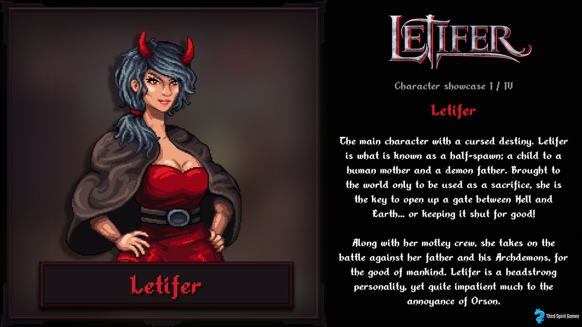 thirdspiritdev's tweet image. Letifer Character showcase I / IV: 
LETIFER

Demo now available for download!

Next showcase coming soon.
#indiegame #pixelart #gamemaker #itch #gamejolt #steam #bulletheaven #bullethell #gamedevelopment  #letifer #game