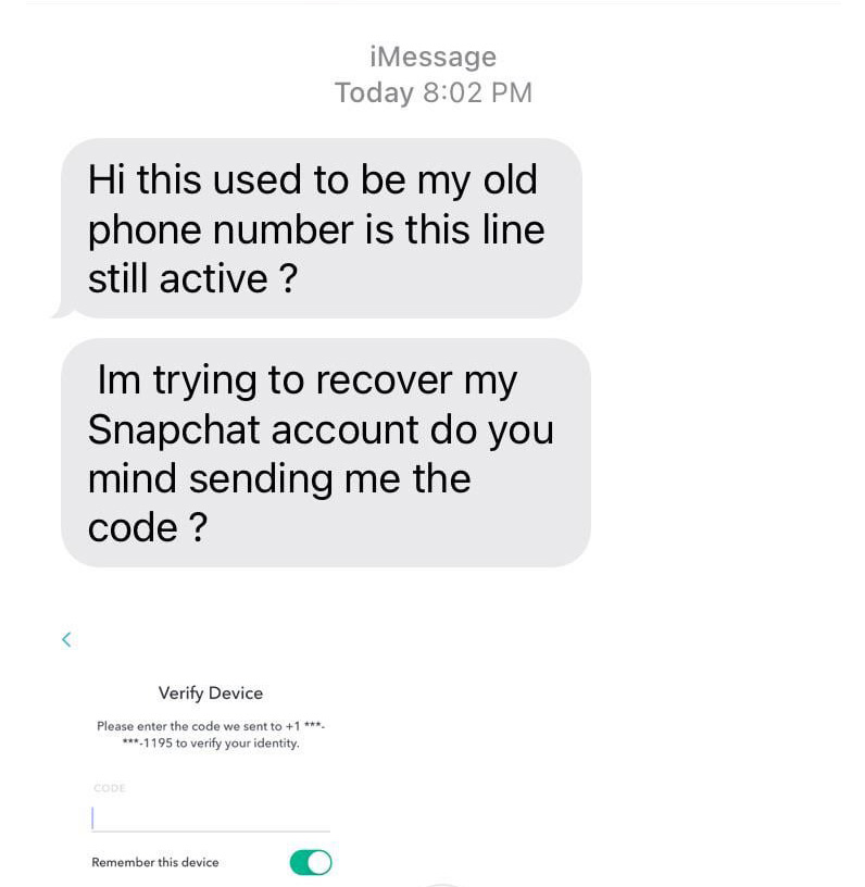CyberProtectUK's tweet image. 🤔How do criminals hack into social media accounts? Here's one way...

ℹ️ You'll receive a text like this from someone claiming they have accidentally sent their verification code to your number. You might even receive these messages from friends or family members*

❌ If you