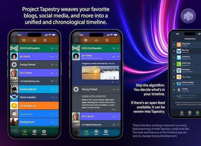 melanews's tweet photo. Iconfactory, la stessa di Tweetbot e Ivory, sta lavorando a Tapestry. Un’app che vuole aggregare tutti i protocolli open, tipo i feed rss, Mastodon e altro.
Il progetto si finanzia su Kickstarter.
#Iconfactory #Tweetbot #Ivory #Tapestry #Kickstarter
https://t.co/qc9fX0H78Z https://t.co/JNFb6ogqcI
