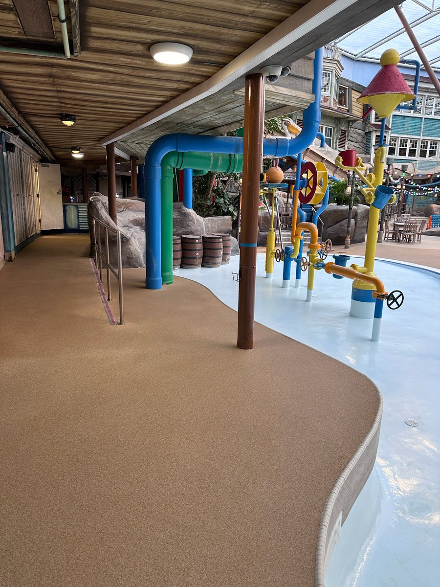 PolyAdvisory's tweet photo. Nice to have completed our works at Alton Towers water park laying our PASBEAD flooring to large areas along with a re-coat to the PASLAM lining in little leak. https://t.co/d97NJXdhrj