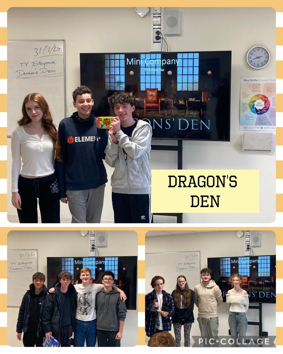 Huge Congrats to our TY Enterprise group who took part in our 2nd Annual Dragons Den! And a massive thank you to our guest judges Charlotte from @studententprog and  <a href="/deirdrecassidy_/">Deirdre Cassidy</a> Good luck to our winners in the next round of the competition! 💰🥳