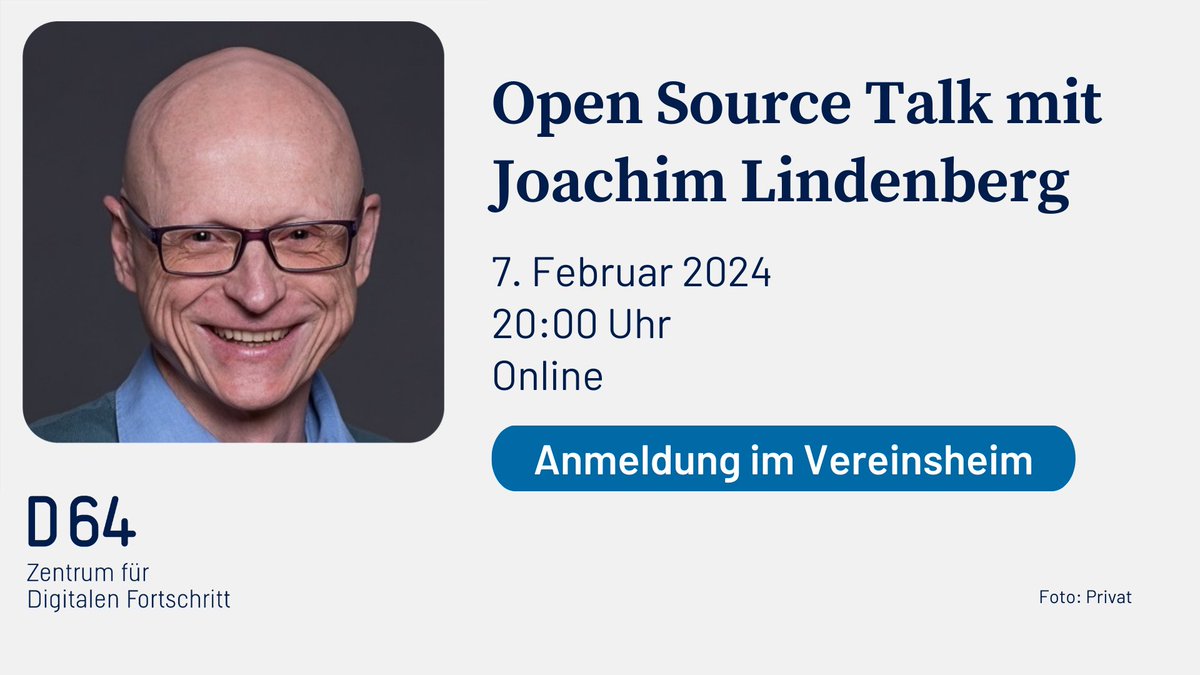 🚀 Unsere AG Open Source lädt Mitglieder zum Open Source Talk ein. 🎙️ Gast: Joachim Lindenberg – Experte für Softwarearchitektur, Softwarequalität, Sicherheit und Datenschutz. Erfahrt mehr über 'Open Source, Closed Source, Own Source'. 🌐