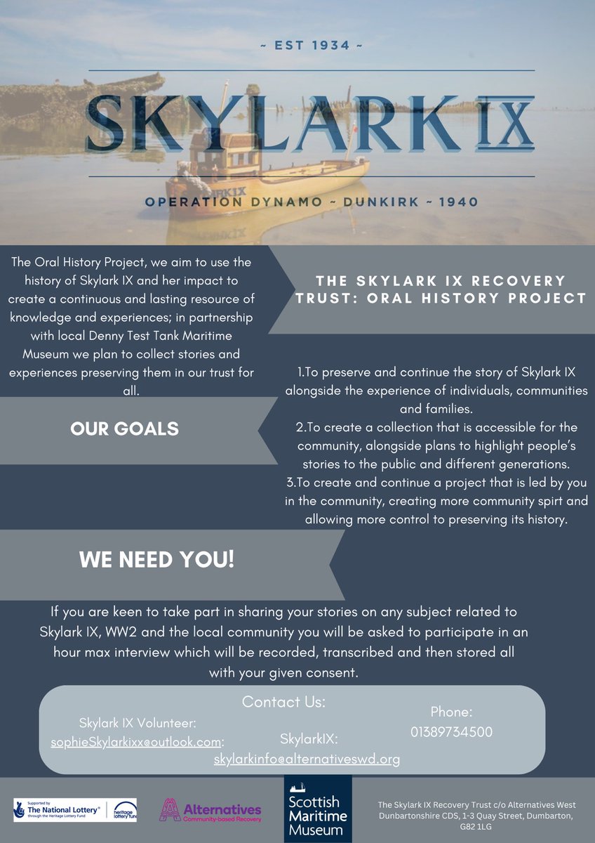 🚨 SKYLARK IX NEEDS YOU 🚨 Can you help? Our oral history collection for our beloved little ship needs your stories ‼️ Please contact Sophie or one of our team using the details below 👇🏻