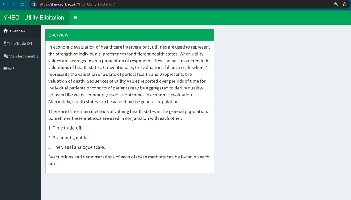 Tom Bromilow of <a href="/YHEC1/">YHEC</a> presented his Utility Elicitation Shiny tool at an <a href="/rhta16/">r-hta</a> event last summer. I was impressed and shall be using it in my teaching for the first time tomorrow.

shiny.york.ac.uk/YHEC_Utility_E…