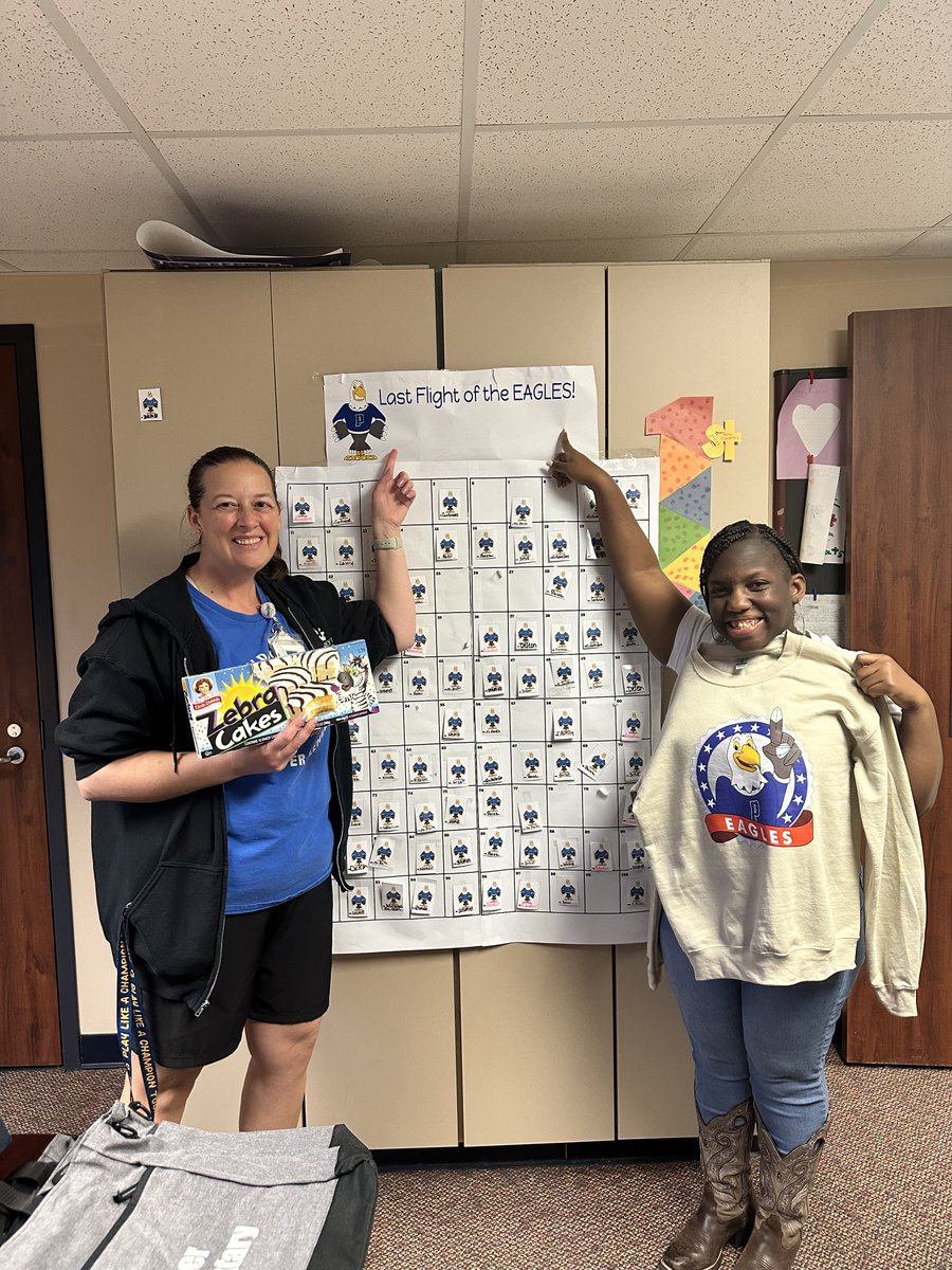The last 100th day as Eagles was celebrated in a big way for staff members! 100 eagles were hidden around the school. Staff members who found them placed them on the 100s chart for a chance to win a prize. Check it out! #ncisd #PES_Eagles