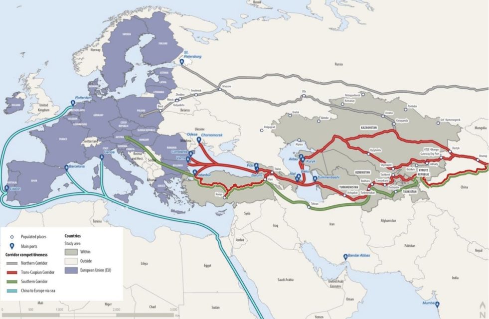 The European Commission announced that European and int. financial  institutions will commit €10 billion to develop the Trans-Caspian  International Transport Route. The TITR route connects Central Asia and  Europe and bypasses Russia.