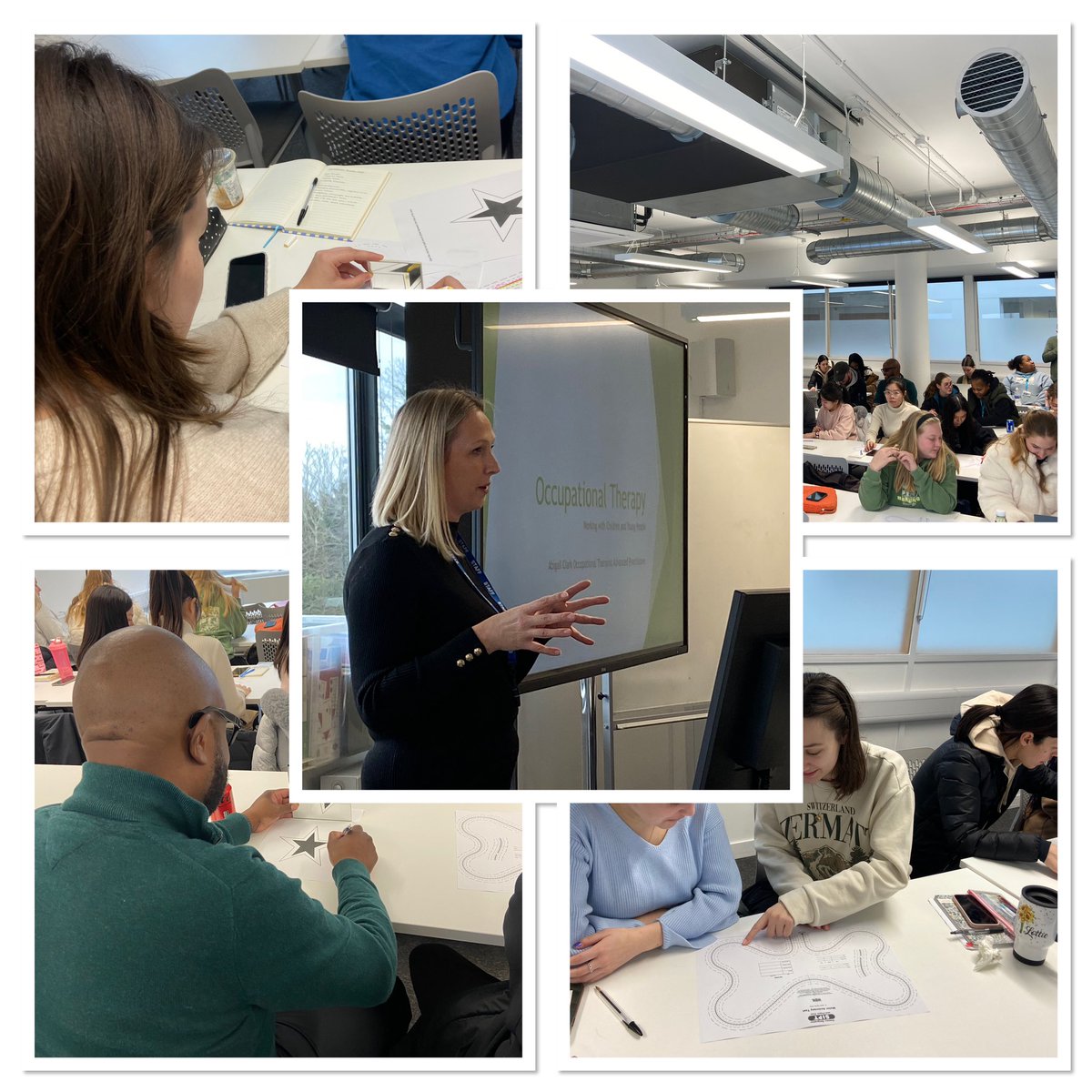 Bringing together our OT, Childhood Studies and Children &amp; Young People students for an inspiring presentation from Abi Clark, advanced practitioner, about paediatric OT as a career pathway. 
<a href="/StRosesStroud/">St Rose's</a> <a href="/uniofglos/">University of Gloucestershire</a> <a href="/ClareHarrisUOG/">Clare Harris</a> <a href="/serendipitous06/">Jo Jones</a> <a href="/SimonGillings/">Simon Gillings</a>